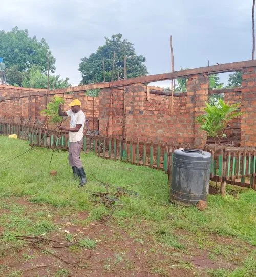 Classroom construction site and community buildings at Restoration